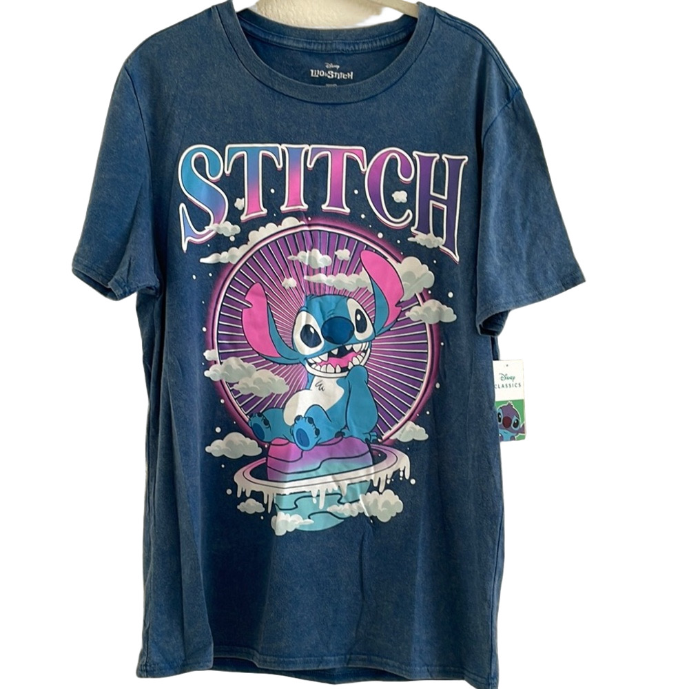 NWT Disney Blue Stitch Short Sleeve Tee SIZE M